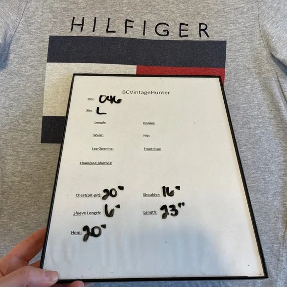 Tommy Hilfiger Jeans Gray Flag Logo T Shirt Size L - Picture 4 of 5